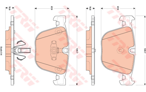 Kit de plaquettes de frein, frein à disque COTEC GDB1857 TRW