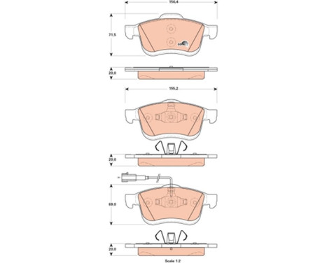 Kit de plaquettes de frein, frein à disque COTEC GDB1864 TRW, Image 2