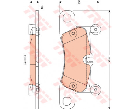 Kit de plaquettes de frein, frein à disque COTEC GDB1875 TRW