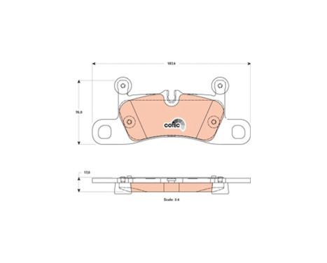 Kit de plaquettes de frein, frein à disque COTEC GDB1875 TRW, Image 2