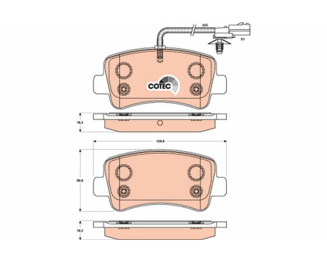 Kit de plaquettes de frein, frein à disque COTEC GDB1903 TRW, Image 2