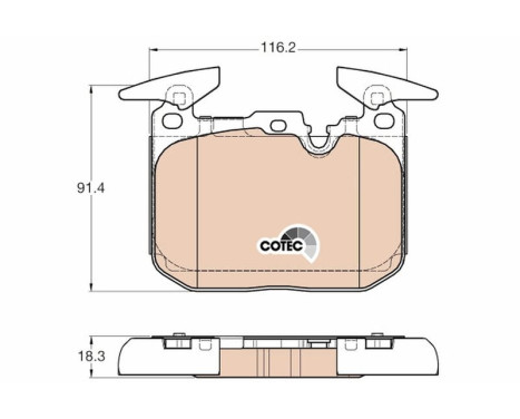 Kit de plaquettes de frein, frein à disque COTEC GDB1943 TRW, Image 2