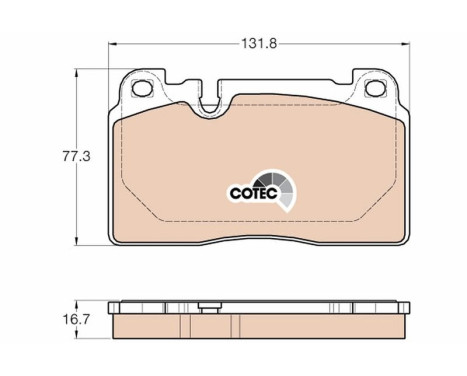 Kit de plaquettes de frein, frein à disque COTEC GDB1974 TRW, Image 2