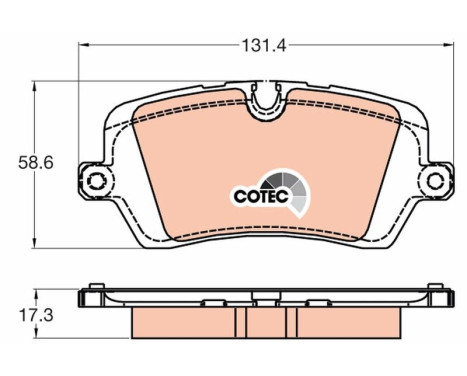 Kit de plaquettes de frein, frein à disque COTEC GDB2029 TRW, Image 2