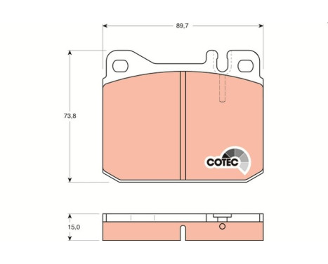 Kit de plaquettes de frein, frein à disque COTEC GDB242 TRW, Image 2