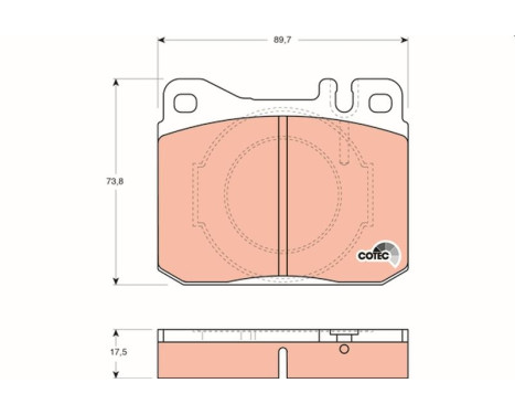 Kit de plaquettes de frein, frein à disque COTEC GDB264 TRW, Image 2