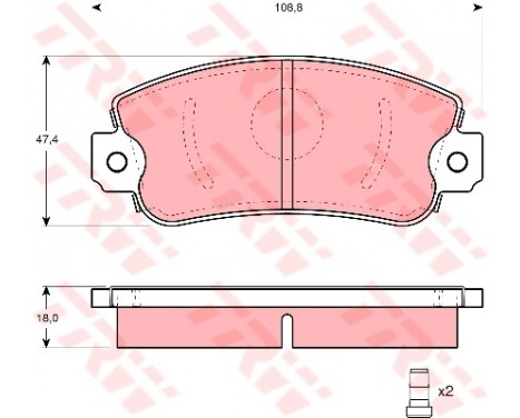 Kit de plaquettes de frein, frein à disque COTEC GDB297 TRW