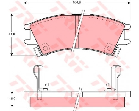 Kit de plaquettes de frein, frein à disque COTEC GDB3165 TRW