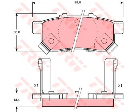 Kit de plaquettes de frein, frein à disque COTEC GDB3174 TRW