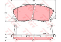 Kit de plaquettes de frein, frein à disque COTEC GDB3177 TRW