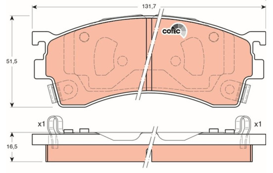 Kit de plaquettes de frein, frein à disque COTEC GDB3192 TRW, Image 2