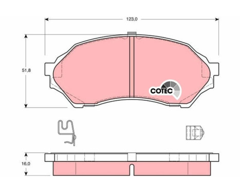 Kit de plaquettes de frein, frein à disque COTEC GDB3193 TRW, Image 2