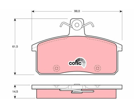 Kit de plaquettes de frein, frein à disque COTEC GDB3202 TRW, Image 2