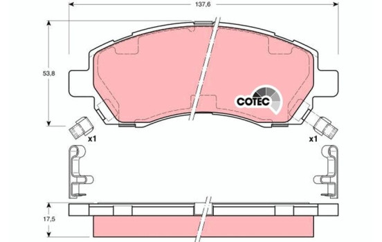 Kit de plaquettes de frein, frein à disque COTEC GDB3205 TRW, Image 2