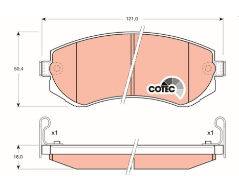 Kit de plaquettes de frein, frein à disque COTEC GDB3208 TRW, Image 2