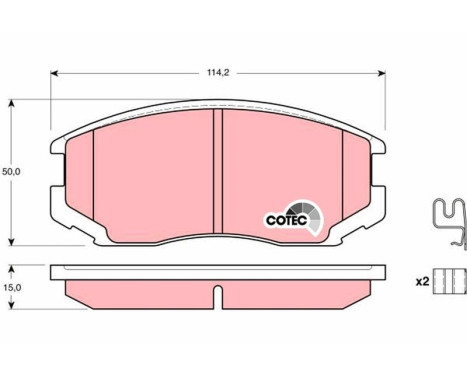Kit de plaquettes de frein, frein à disque COTEC GDB3214 TRW, Image 2