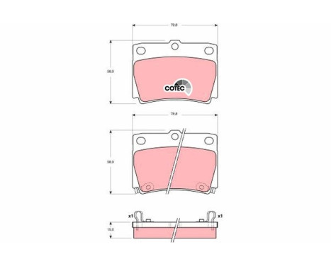 Kit de plaquettes de frein, frein à disque COTEC GDB3239 TRW, Image 2