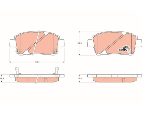 Kit de plaquettes de frein, frein à disque COTEC GDB3242 TRW, Image 2