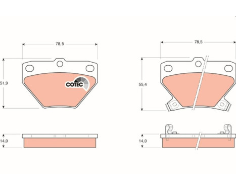 Kit de plaquettes de frein, frein à disque COTEC GDB3243 TRW, Image 2