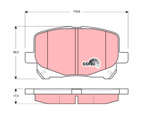 Kit de plaquettes de frein, frein à disque COTEC GDB3248 TRW, Image 2