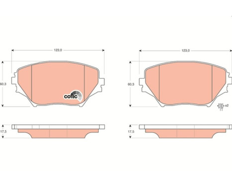 Kit de plaquettes de frein, frein à disque COTEC GDB3251 TRW, Image 2