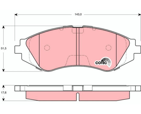 Kit de plaquettes de frein, frein à disque COTEC GDB3265 TRW, Image 2