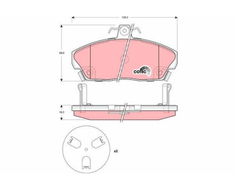 Kit de plaquettes de frein, frein à disque COTEC GDB3267 TRW, Image 2