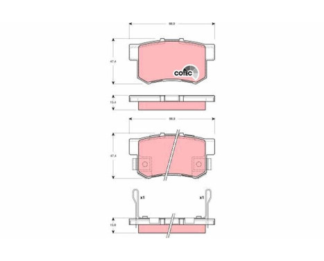 Kit de plaquettes de frein, frein à disque COTEC GDB3269 TRW, Image 2