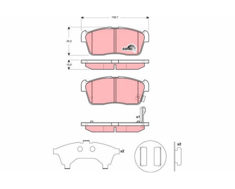 Kit de plaquettes de frein, frein à disque COTEC GDB3276 TRW, Image 2