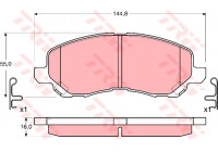 Kit de plaquettes de frein, frein à disque COTEC GDB3287 TRW