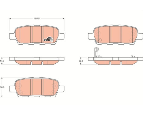 Kit de plaquettes de frein, frein à disque COTEC GDB3294 TRW, Image 2