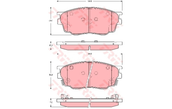 Kit de plaquettes de frein, frein à disque COTEC GDB3309 TRW
