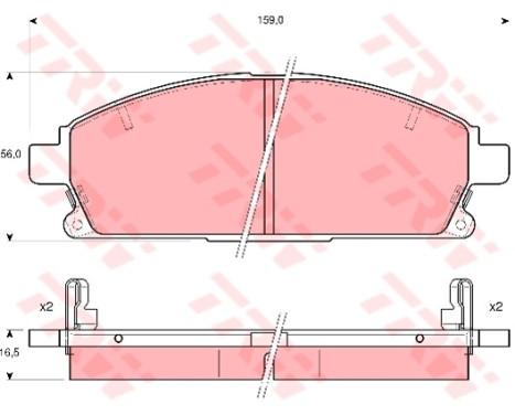 Kit de plaquettes de frein, frein à disque COTEC GDB3312 TRW