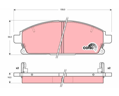 Kit de plaquettes de frein, frein à disque COTEC GDB3312 TRW, Image 2