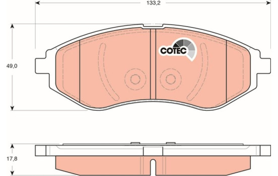 Kit de plaquettes de frein, frein à disque COTEC GDB3330 TRW, Image 2