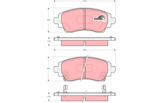 Kit de plaquettes de frein, frein à disque COTEC GDB3333 TRW, Image 2