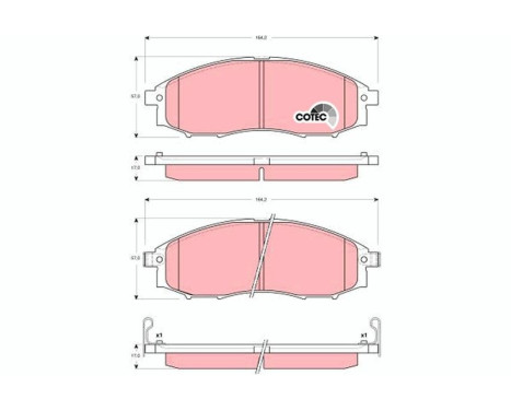 Kit de plaquettes de frein, frein à disque COTEC GDB3340 TRW, Image 2