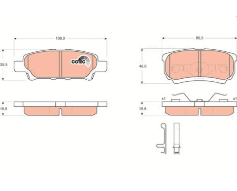 Kit de plaquettes de frein, frein à disque COTEC GDB3341 TRW, Image 2