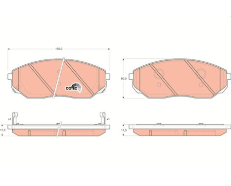 Kit de plaquettes de frein, frein à disque COTEC GDB3343 TRW, Image 2