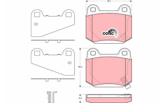 Kit de plaquettes de frein, frein à disque COTEC GDB3350 TRW, Image 2