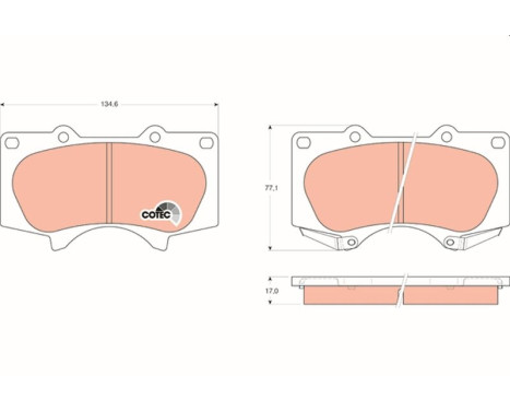 Kit de plaquettes de frein, frein à disque COTEC GDB3364 TRW, Image 2