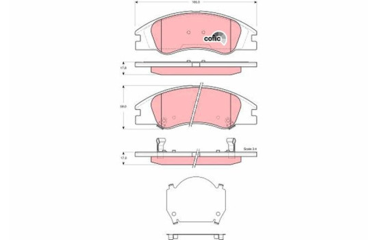 Kit de plaquettes de frein, frein à disque COTEC GDB3367 TRW, Image 2