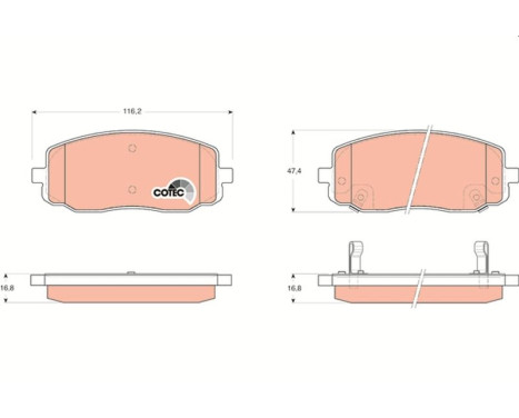 Kit de plaquettes de frein, frein à disque COTEC GDB3369 TRW, Image 2