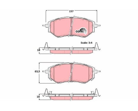 Kit de plaquettes de frein, frein à disque COTEC GDB3372 TRW, Image 2