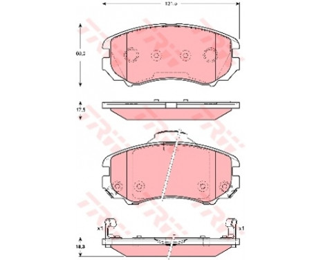 Kit de plaquettes de frein, frein à disque COTEC GDB3386 TRW