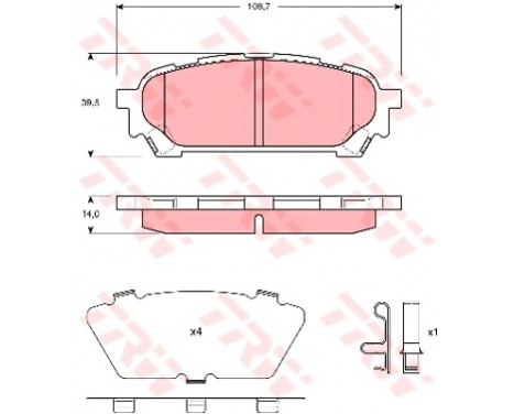 Kit de plaquettes de frein, frein à disque COTEC GDB3395 TRW