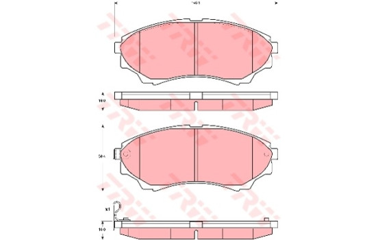 Kit de plaquettes de frein, frein à disque COTEC GDB3403 TRW