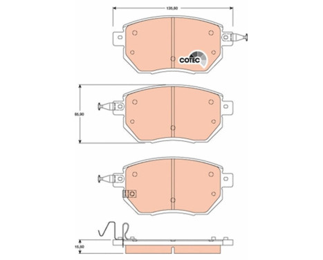 Kit de plaquettes de frein, frein à disque COTEC GDB3416 TRW, Image 2