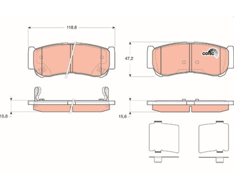 Kit de plaquettes de frein, frein à disque COTEC GDB3419 TRW, Image 2