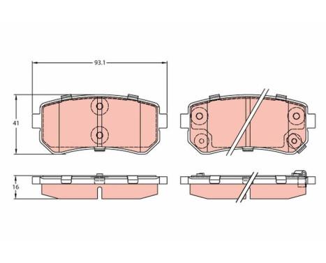 Kit de plaquettes de frein, frein à disque COTEC GDB3421 TRW, Image 2